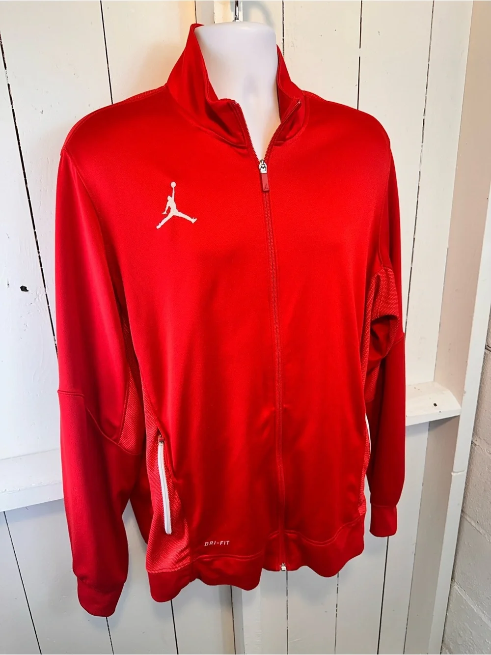 Nike Men's Air Jordan Flight Team Dri-Fit Jacket Full Zip Red Size XL